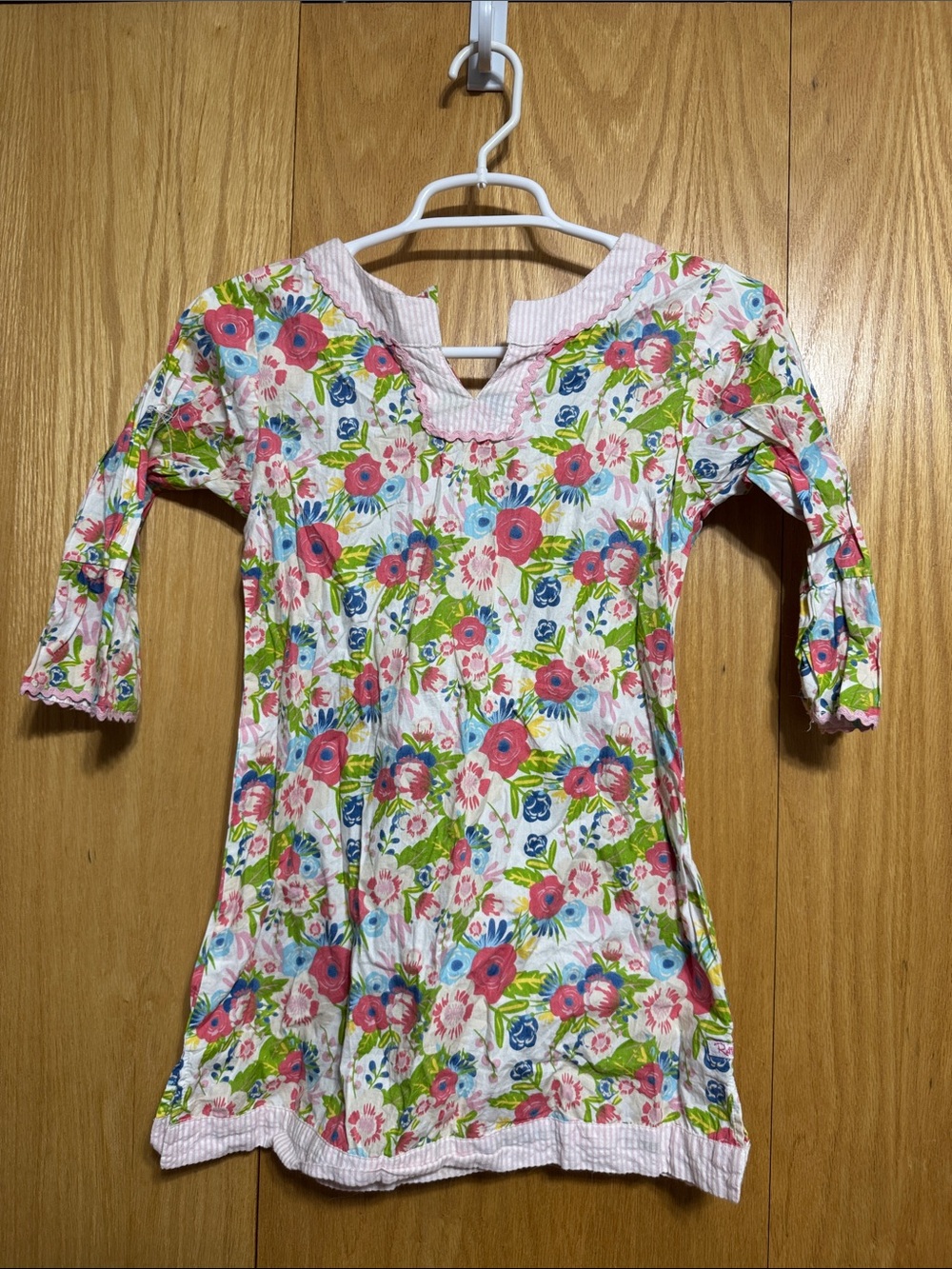 RuffleButts Pink Green Blue Floral Tunic